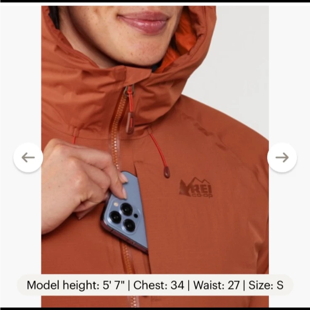 REI Women's Orange Ski Jacket - Picture 8 of 15